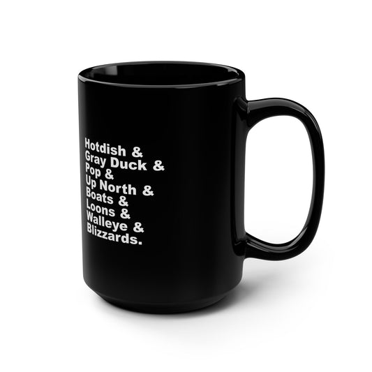 Black Hotdish and Gray Duck Minnesota things coffee mug