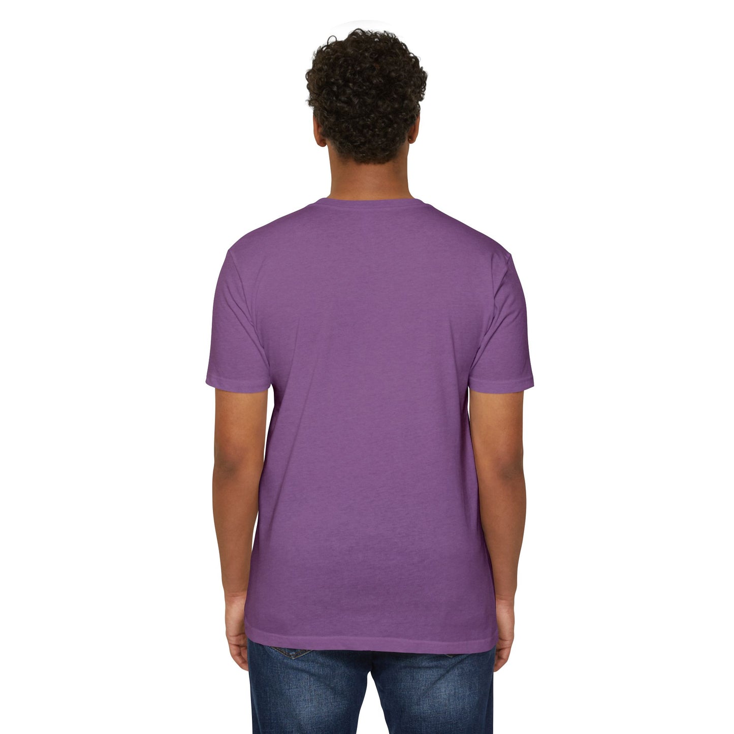 Back view of model wearing purple Minnesota football T-shirt