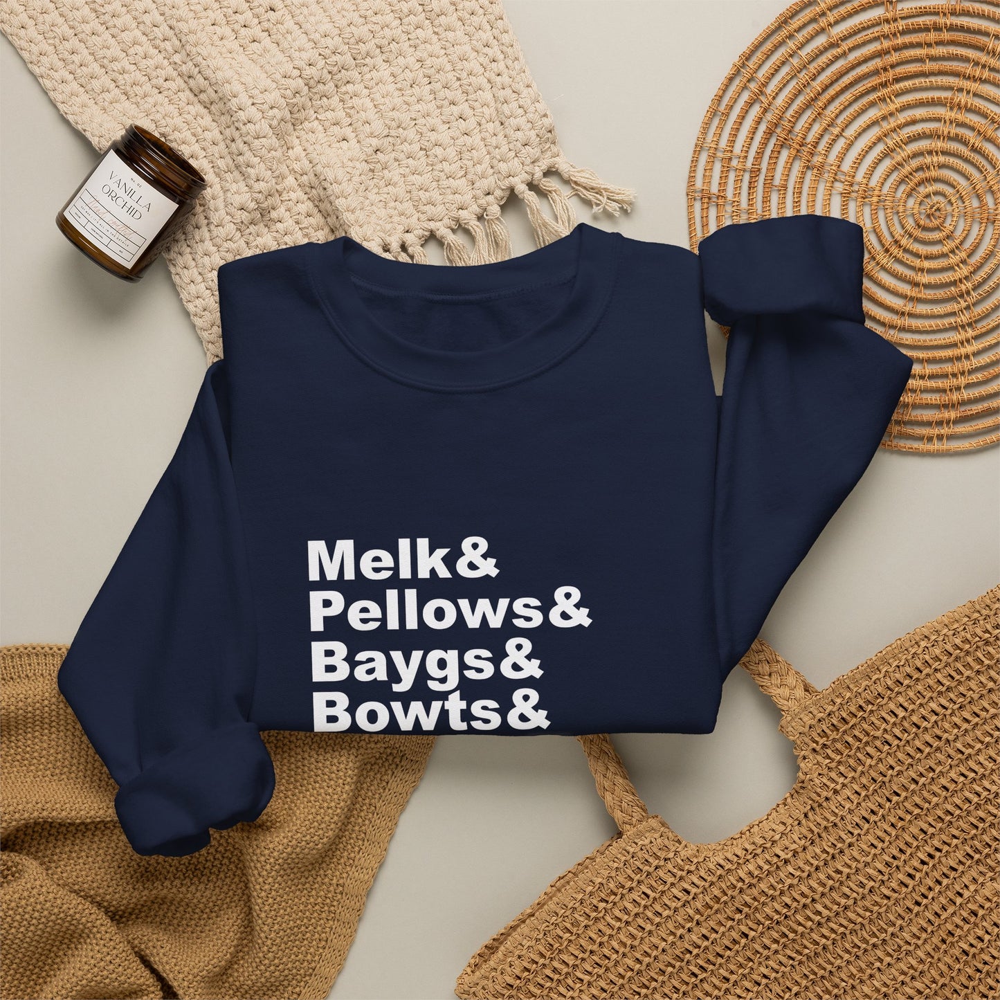 Melk Pellow Bayg funny Minnesota accent crewneck sweatshirt