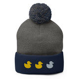 Duck Duck Gray Duck - Minnesota Unisex Winter Beanie Hat - Dark Heather Grey/ Navy - Ope Life