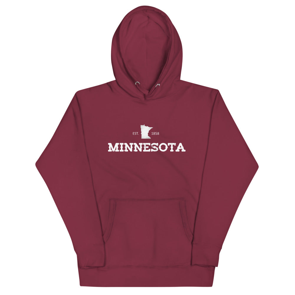 Vintage Minnesota EST 1858 Unisex Hoodie Sweatshirt - Maroon / S - Ope Life