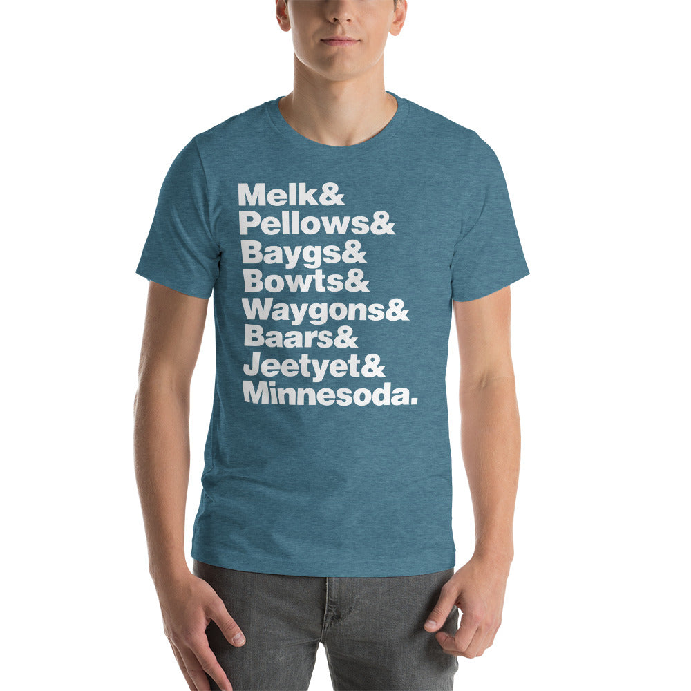 Melk & Pellow & Bayg Minnesota Accent Words T-Shirt - Heather Deep Teal / S - Ope Life