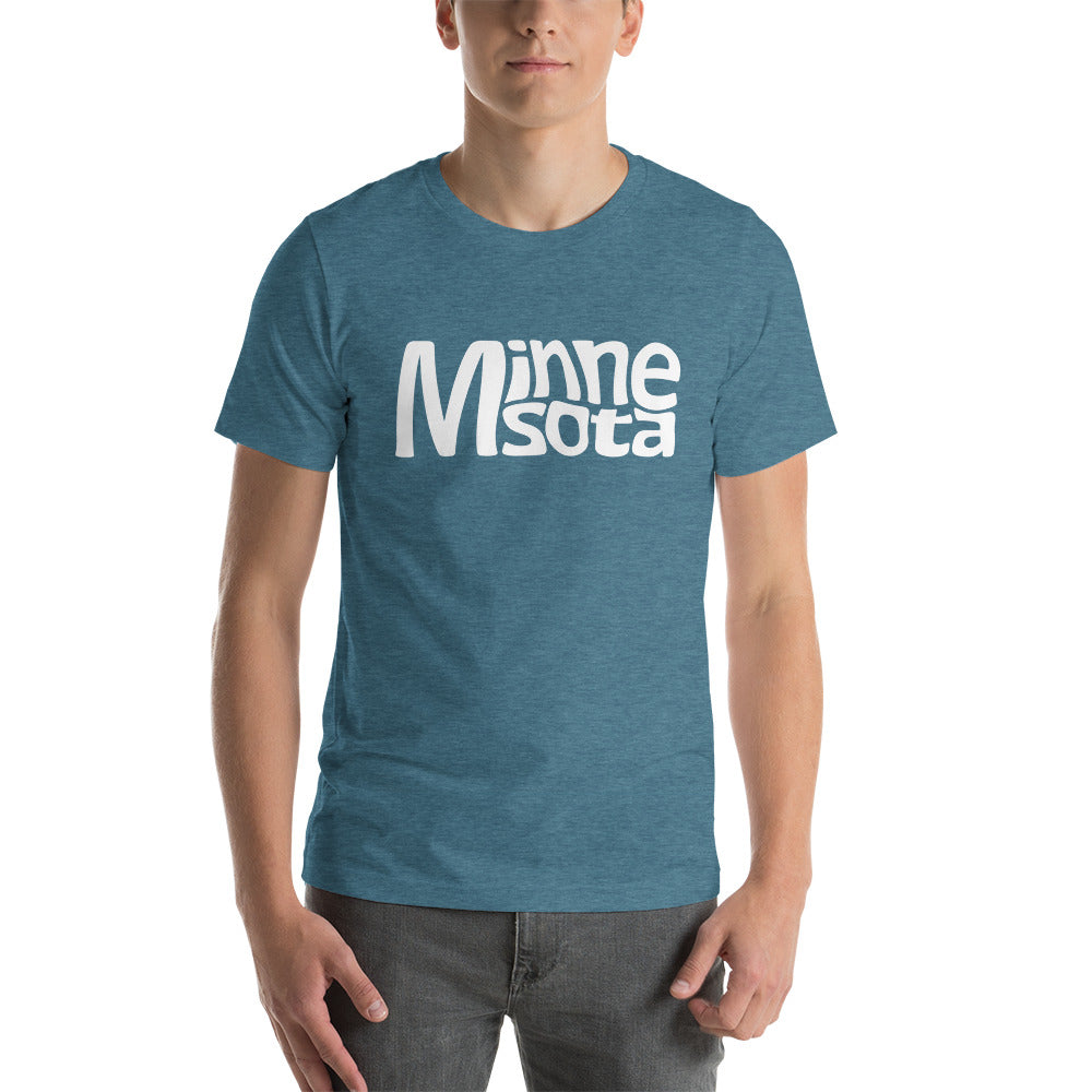 Warped Text Minnesota T-Shirt - Unisex - Heather Deep Teal / S - Ope Life