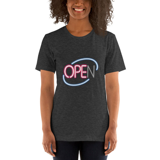 Ope Neon Sign Unisex T-Shirt - Open Sign Shirt With N Burnt Out - Ope Life
