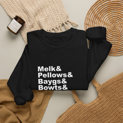 Melk Pellow Bayg funny Minnesota accent crewneck sweatshirt