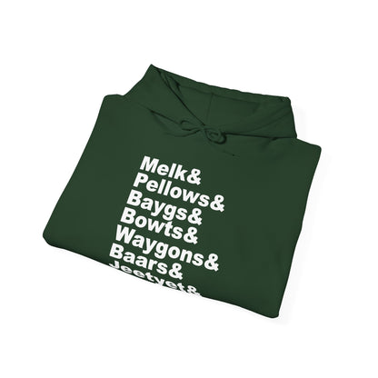 Melk Pellow Bayg funny Minnesota accent hoodie