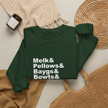Melk Pellow Bayg funny Minnesota accent crewneck sweatshirt