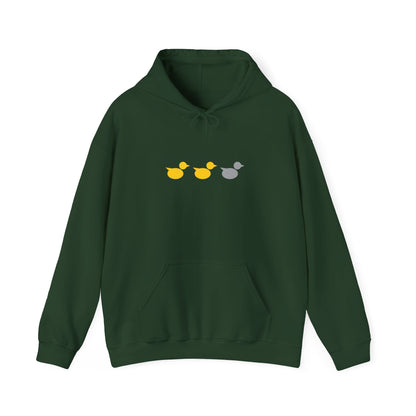 Duck Duck Gray Duck Minnesota hoodie with yellow and gray duck icons