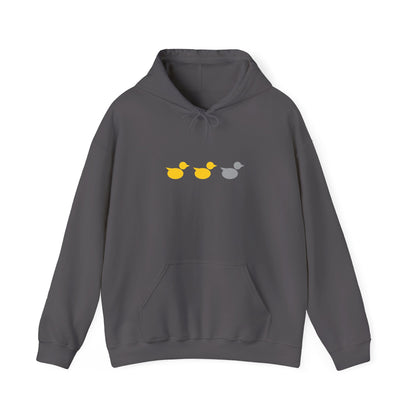 Duck Duck Gray Duck Minnesota hoodie with yellow and gray duck icons