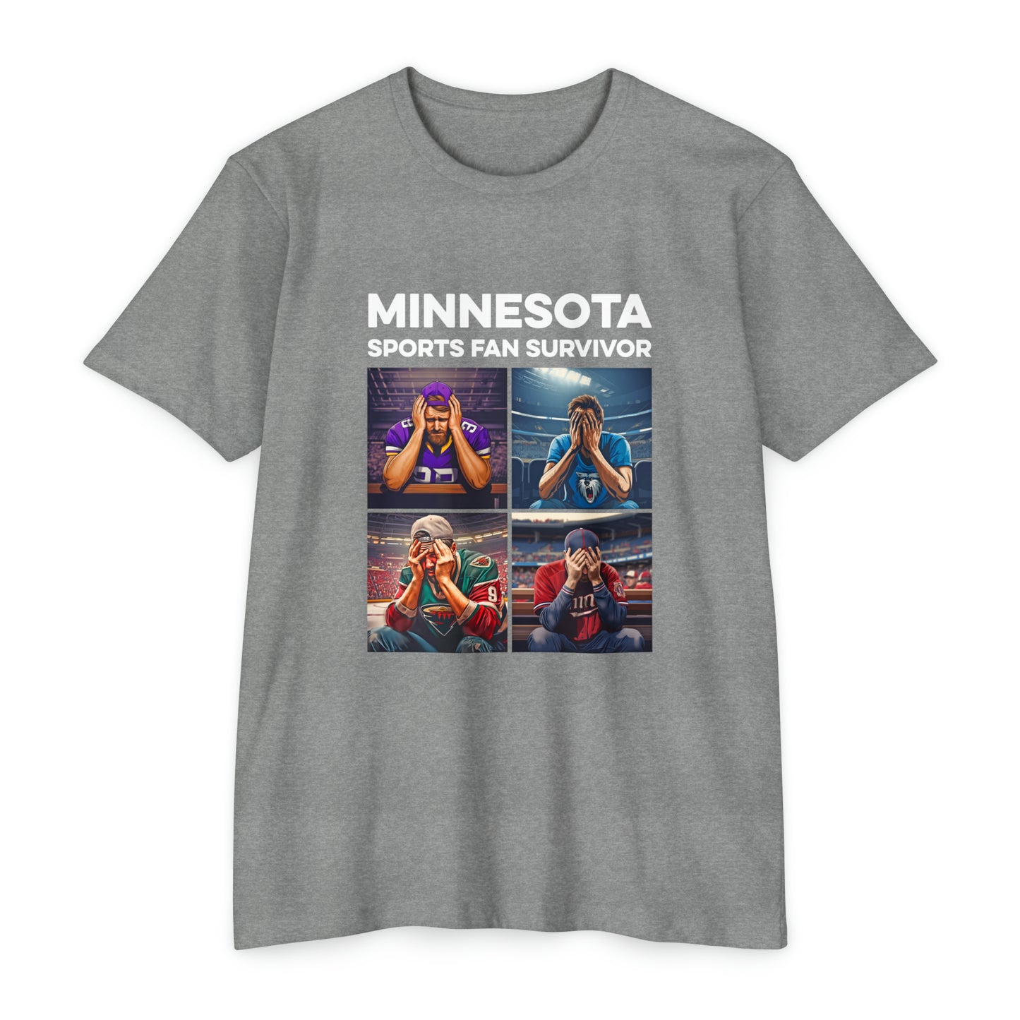 Minnesota Sports Fan Survivor - Unisex T-Shirt - Dark Heather Grey / XS - Ope Life