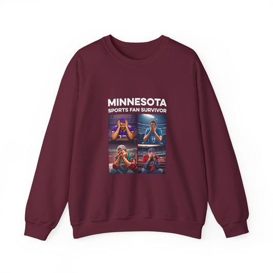 Minnesota Sports Fan Survivor crewneck sweatshirt with full-color design - product view 2