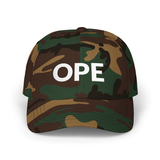 Ope Minnesota embroidered dad hat with complete white lettering