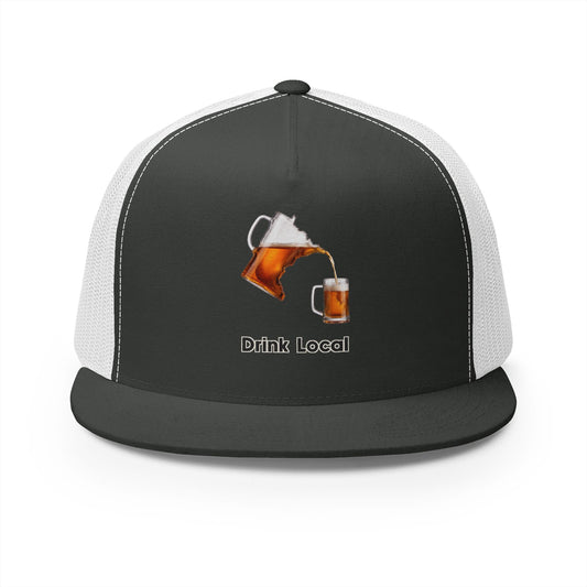 Drink Local Minnesota beer trucker hat with state-shaped pitcher design