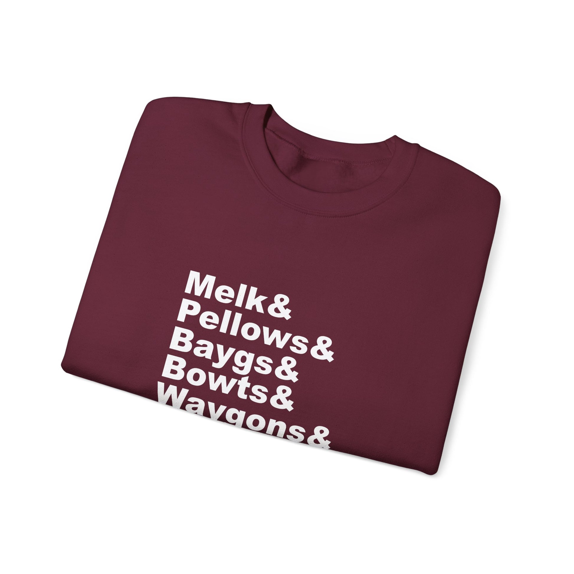 Melk Pellow Bayg funny Minnesota accent crewneck sweatshirt