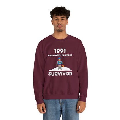 1991 Halloween Blizzard Survivor Crewneck Sweatshirt Unisex