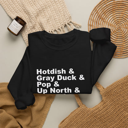Hotdish and Gray Duck Minnesota things crewneck sweatshirt