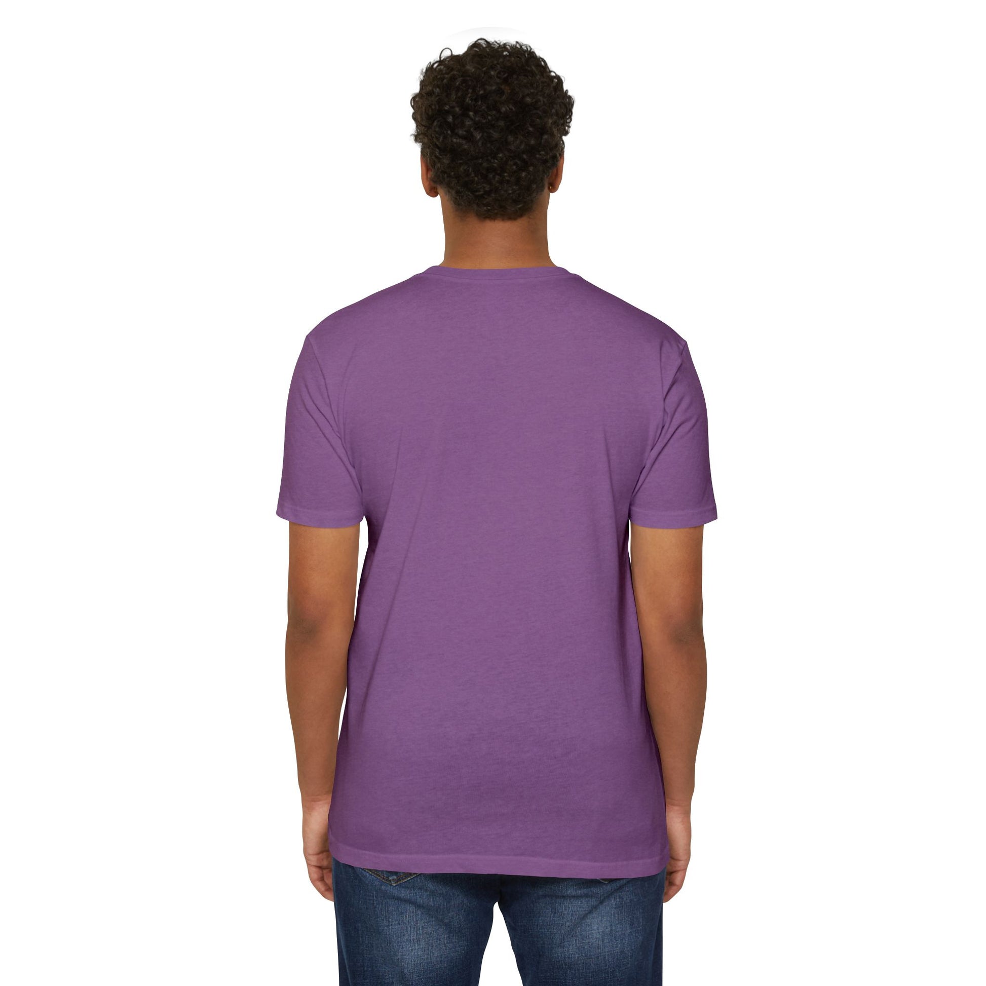 Back view of model wearing purple Minnesota football T-shirt