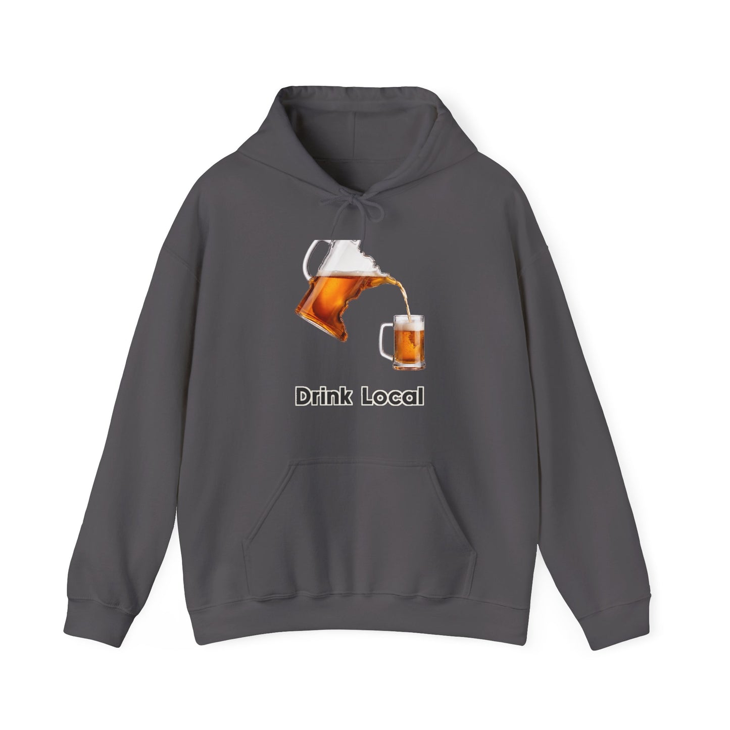 Drink Local Minnesota beer hoodie with state-shaped pitcher design - product view 3
