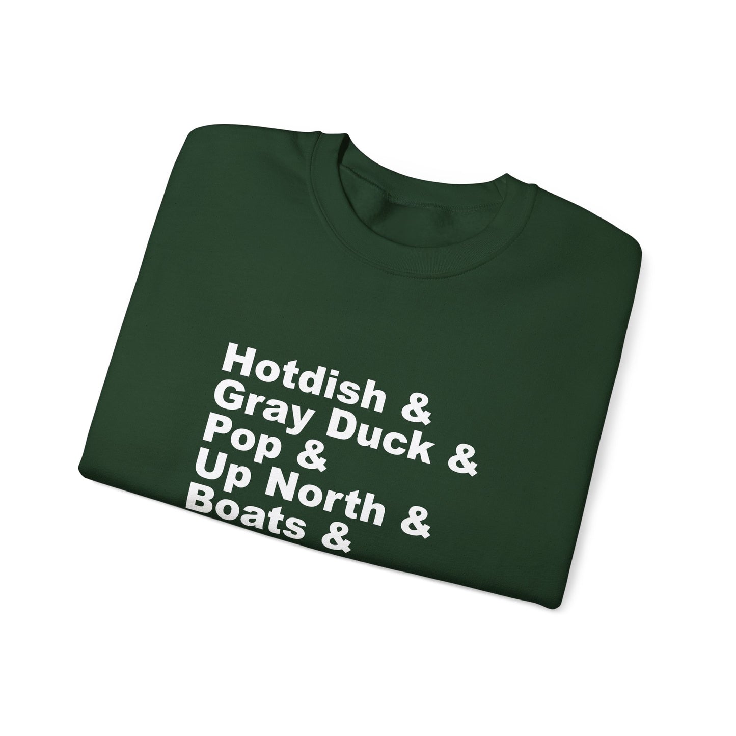 Hotdish and Gray Duck Minnesota things crewneck sweatshirt