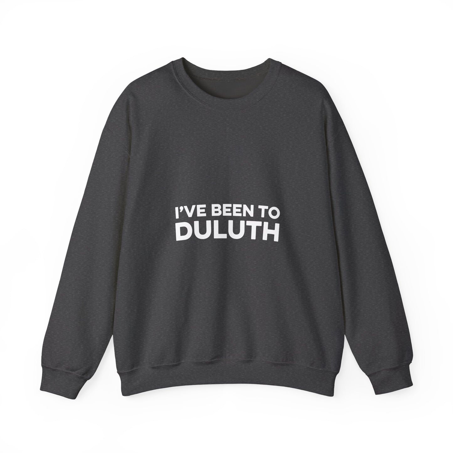 I've Been to Duluth Minnesota crewneck sweatshirt in a dark color - product view 4