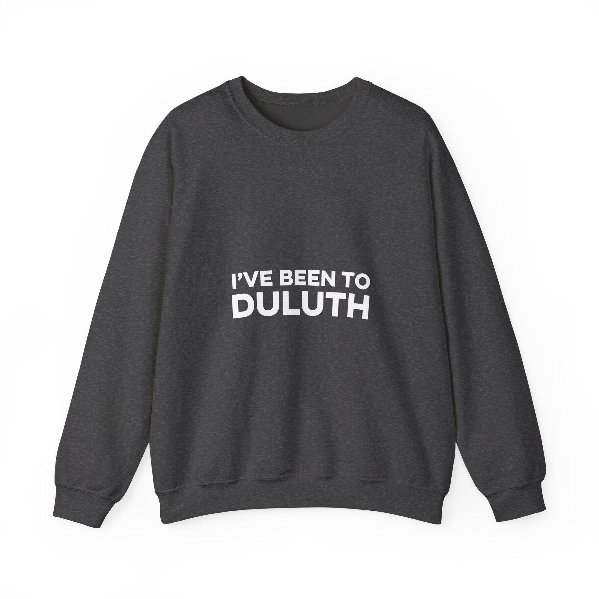 I've Been to Duluth Minnesota crewneck sweatshirt in a dark color - product view 4