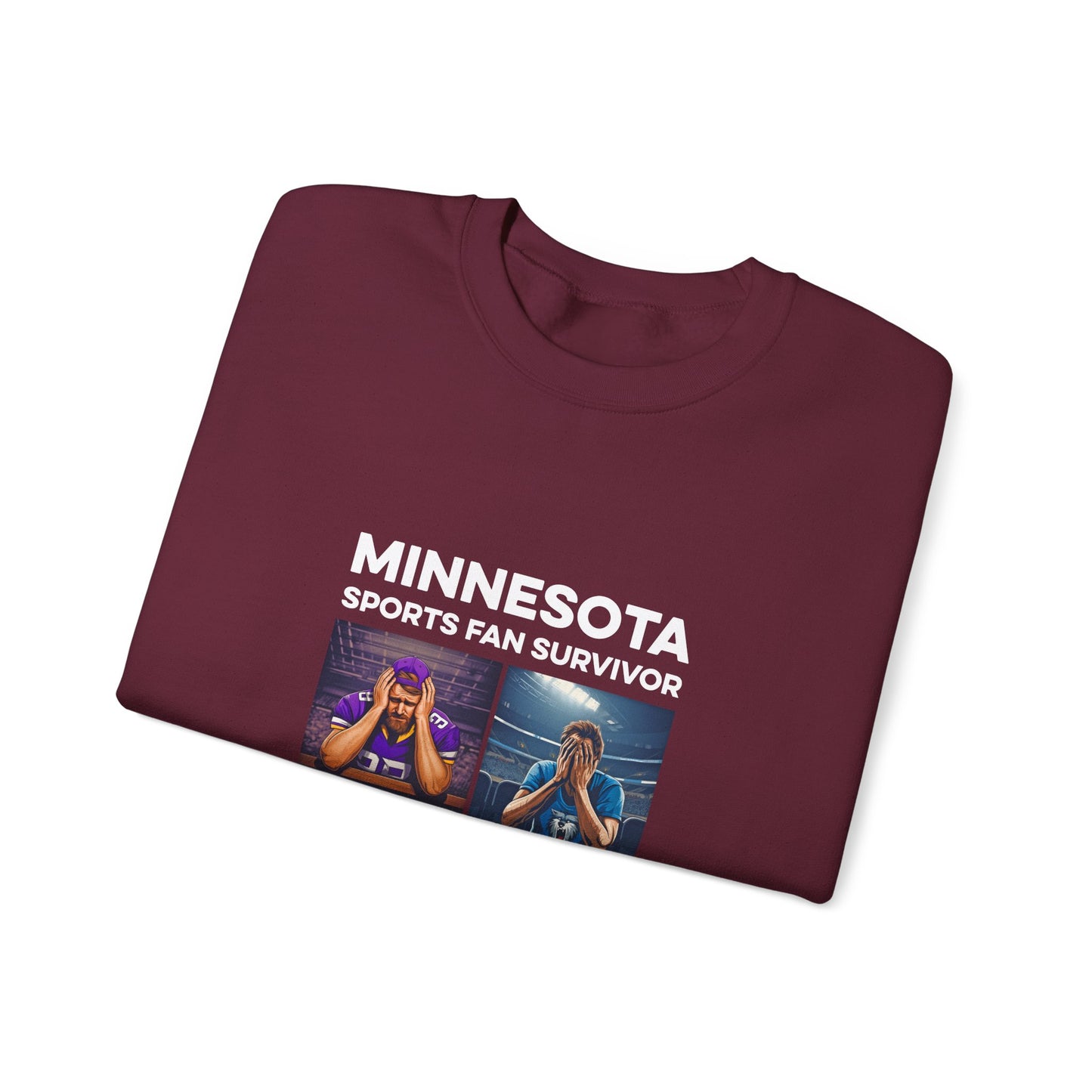 Minnesota Sports Fan Survivor crewneck sweatshirt with full-color design - product view 9