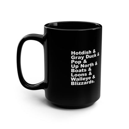 Black Hotdish and Gray Duck Minnesota things coffee mug