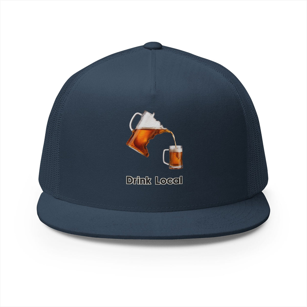 Drink Local Minnesota beer trucker hat with state-shaped pitcher design - product view 3