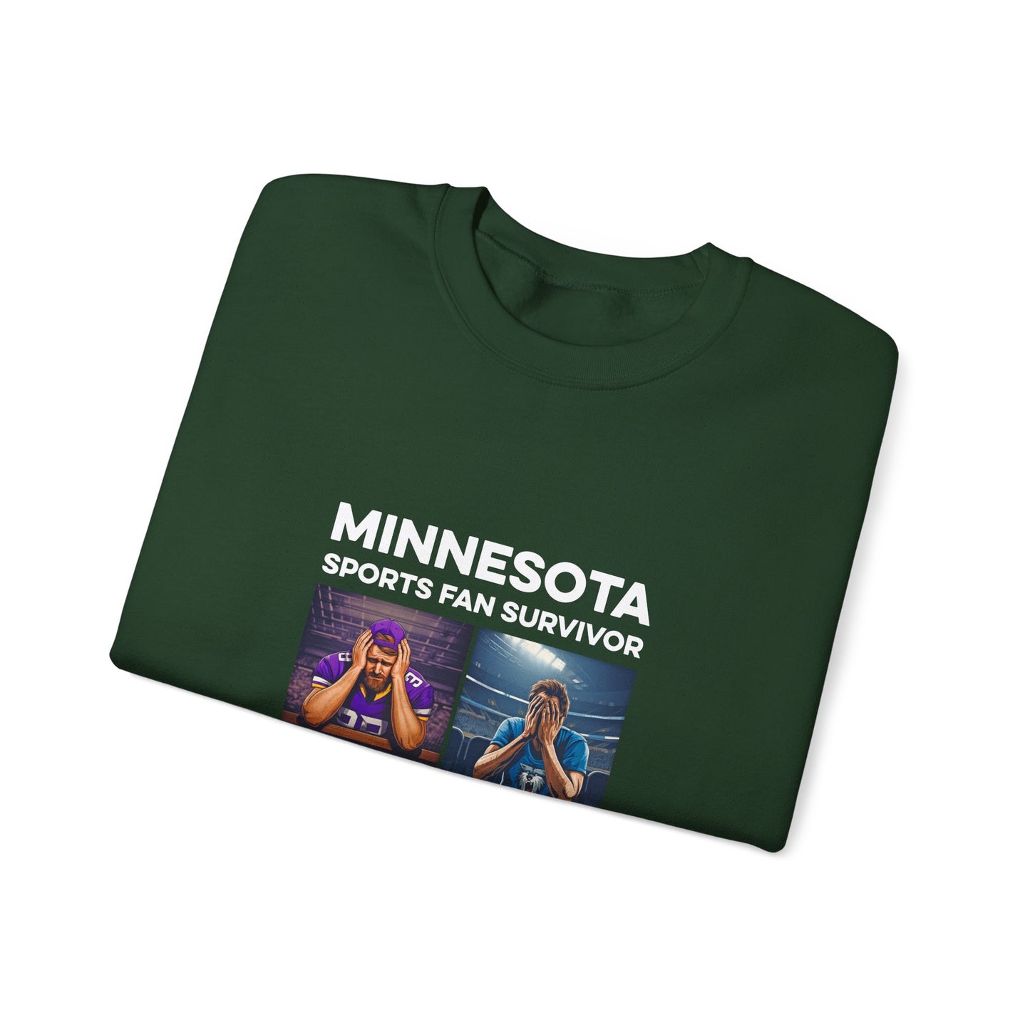 Minnesota Sports Fan Survivor crewneck sweatshirt with full-color design - product view 12