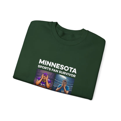 Minnesota Sports Fan Survivor crewneck sweatshirt with full-color design - product view 12