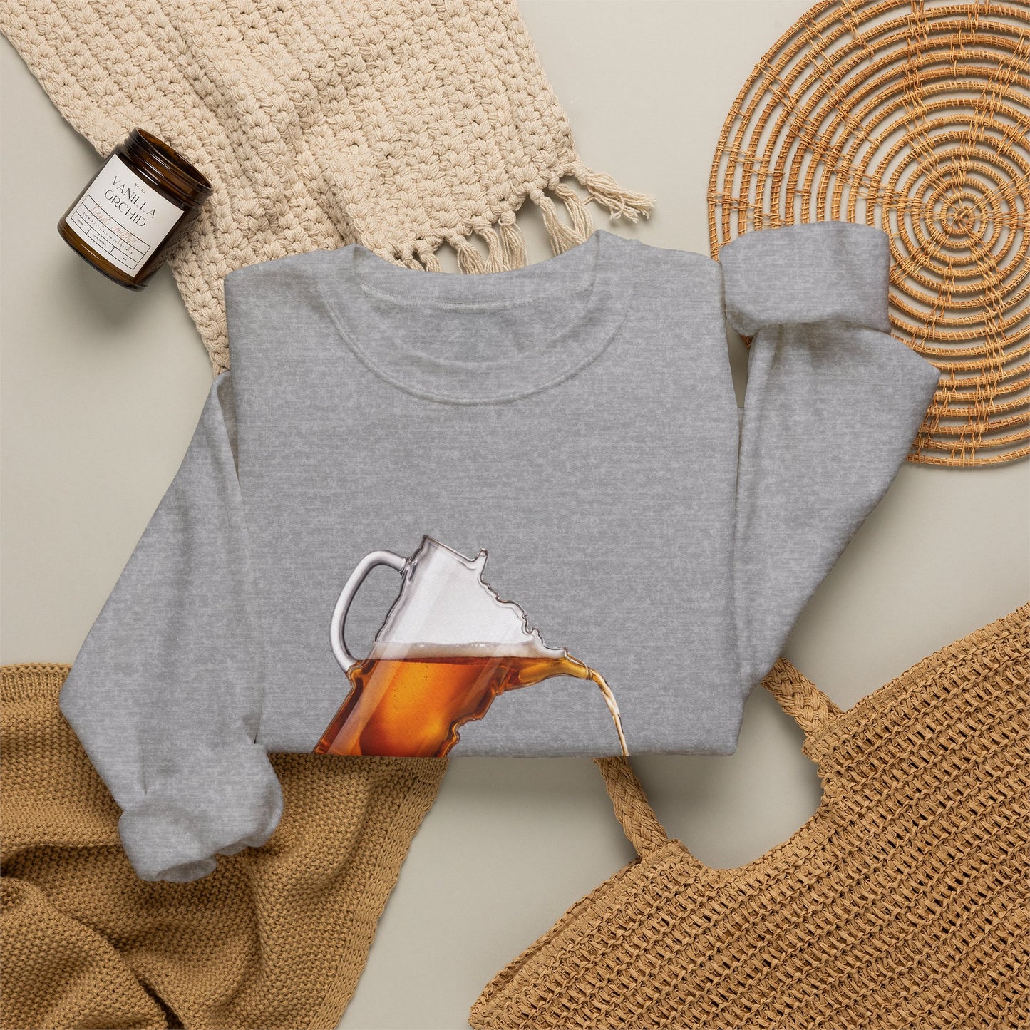 Drink Local Minnesota beer crewneck sweatshirt with state-shaped pitcher design - product view 10