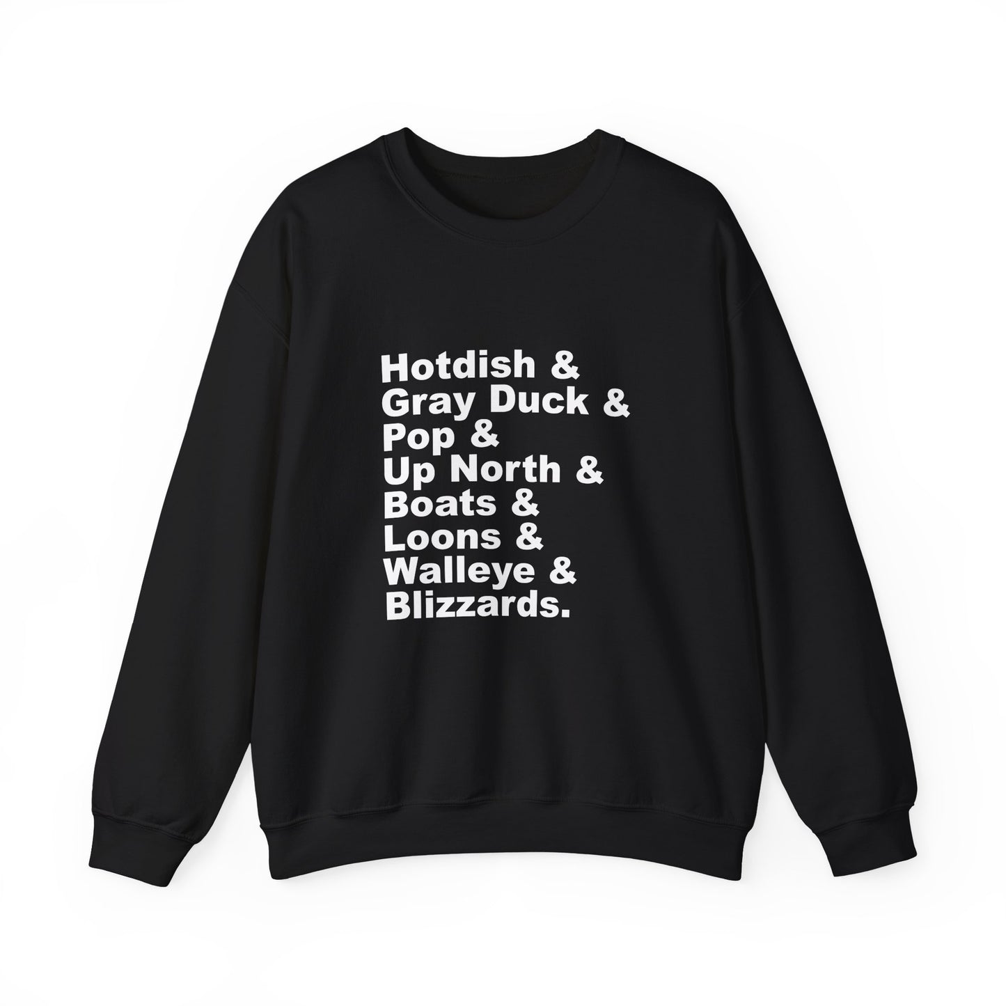 Hotdish and Gray Duck Minnesota things crewneck sweatshirt
