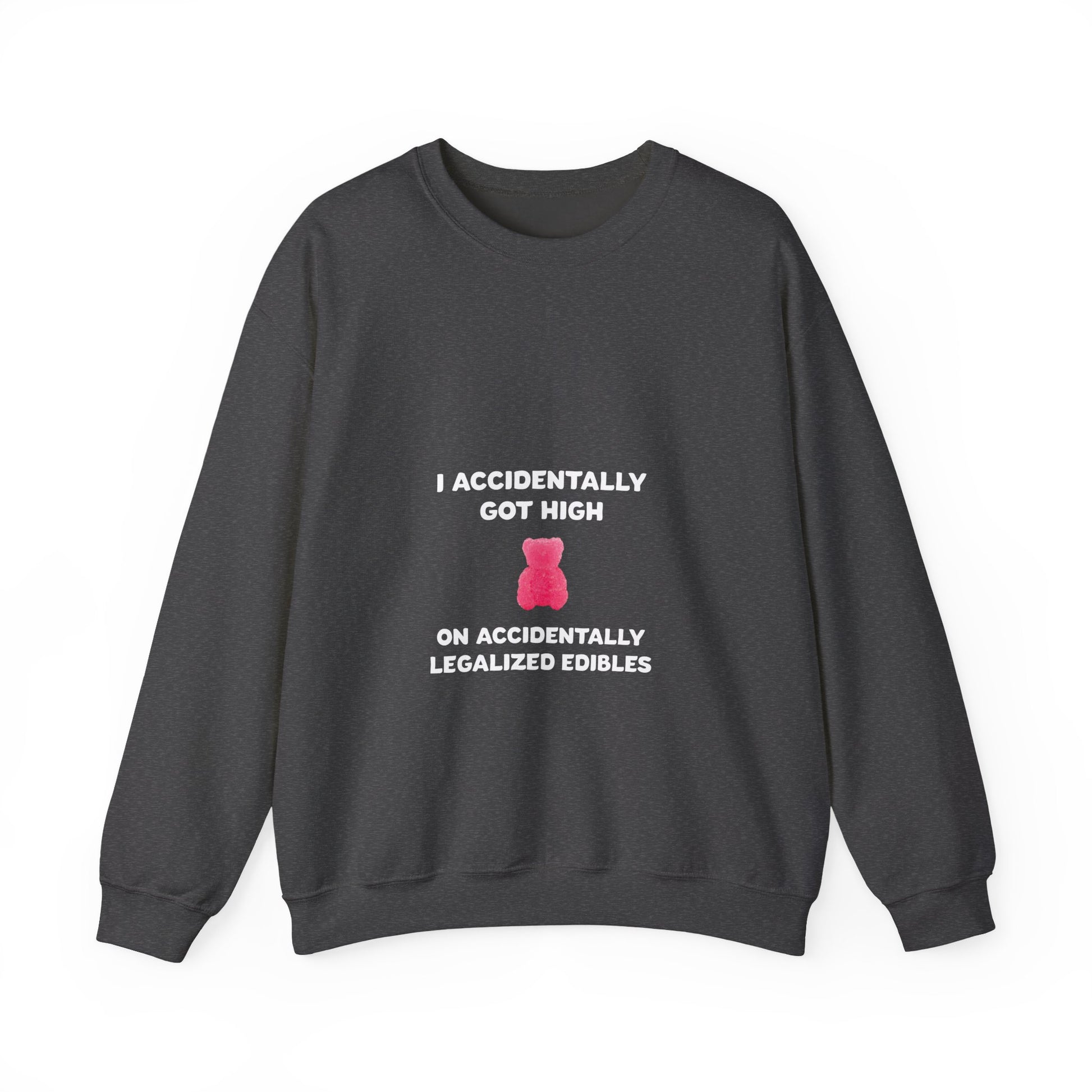 Accidentally legalized edibles Minnesota crewneck with pink gummy bear - product view 4