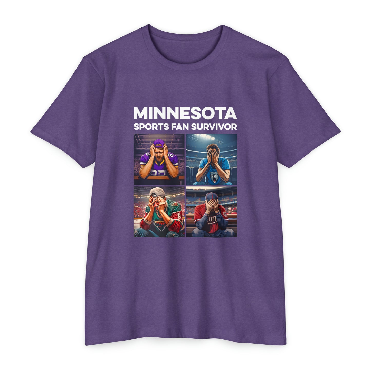 Minnesota Sports Fan Survivor - Unisex T-Shirt - CVC Purple Rush / S - Ope Life