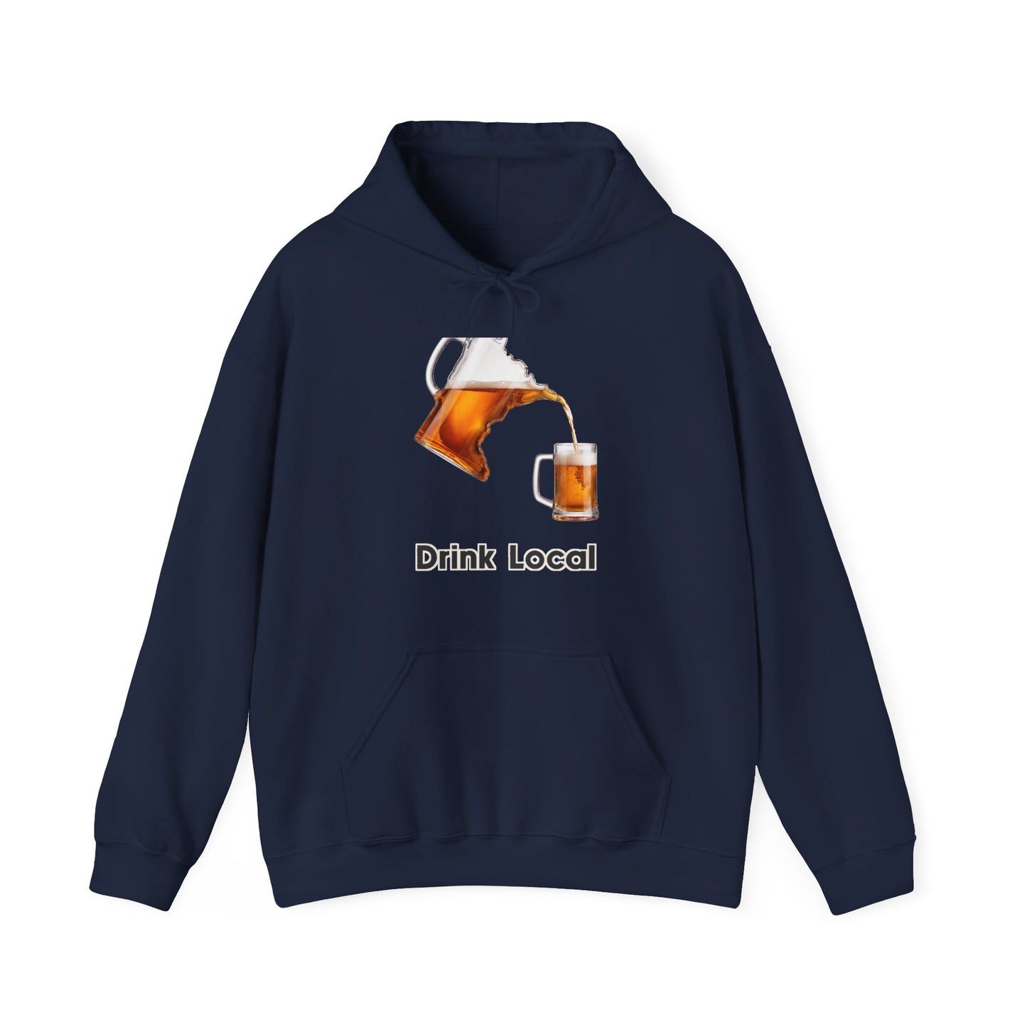 Drink Local Minnesota beer hoodie with state-shaped pitcher design - product view 4