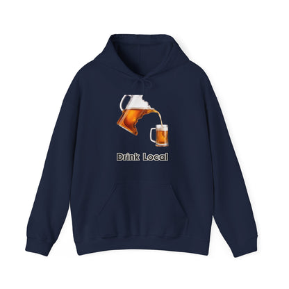 Drink Local Minnesota beer hoodie with state-shaped pitcher design - product view 4