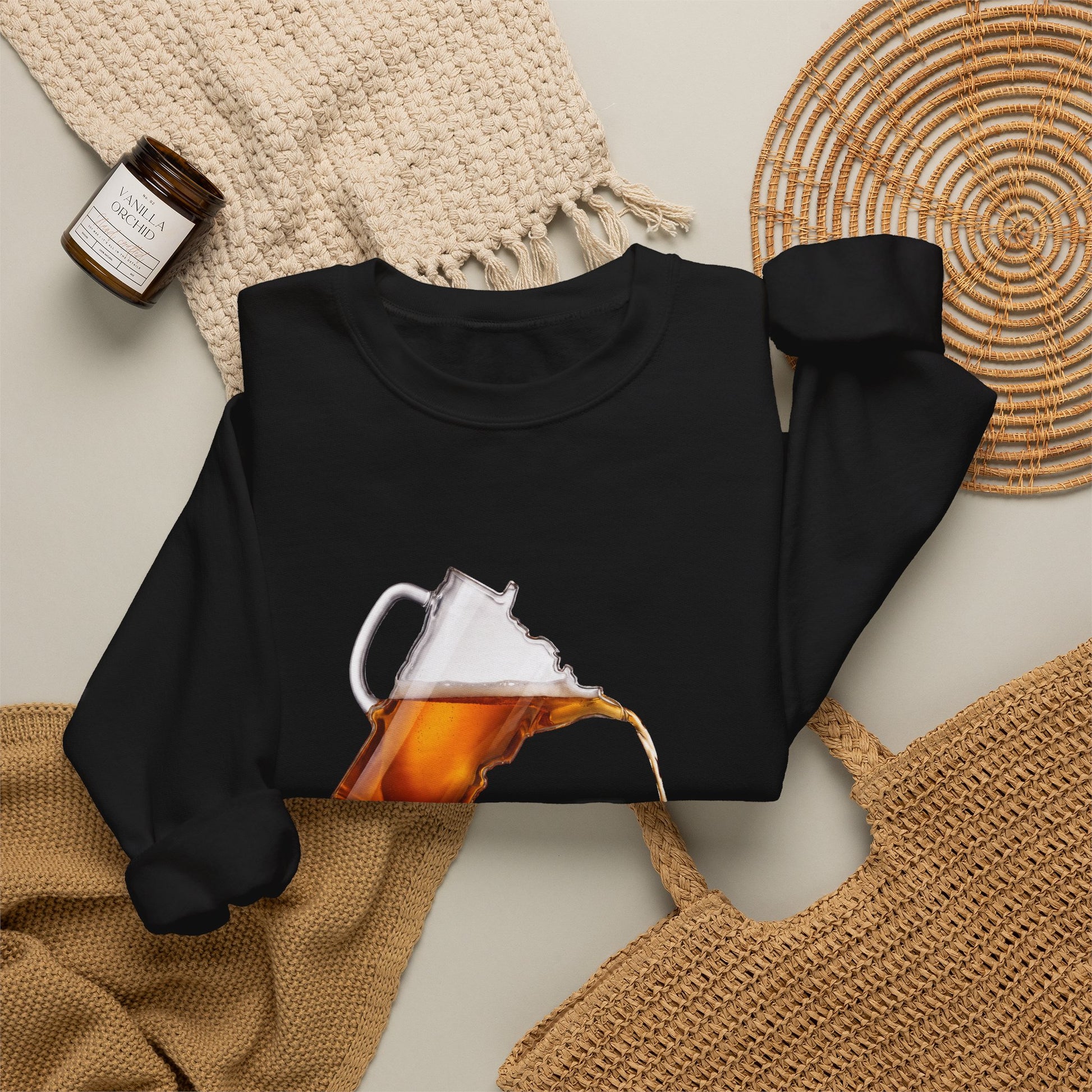 Drink Local Minnesota beer crewneck sweatshirt with state-shaped pitcher design - product view 7