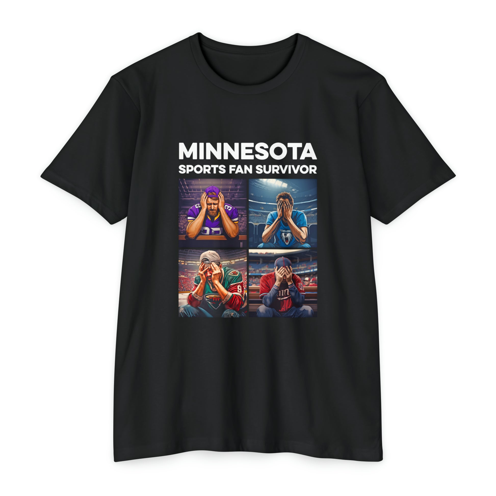 Minnesota Sports Fan Survivor - Unisex T-Shirt - CVC Black / XS - Ope Life