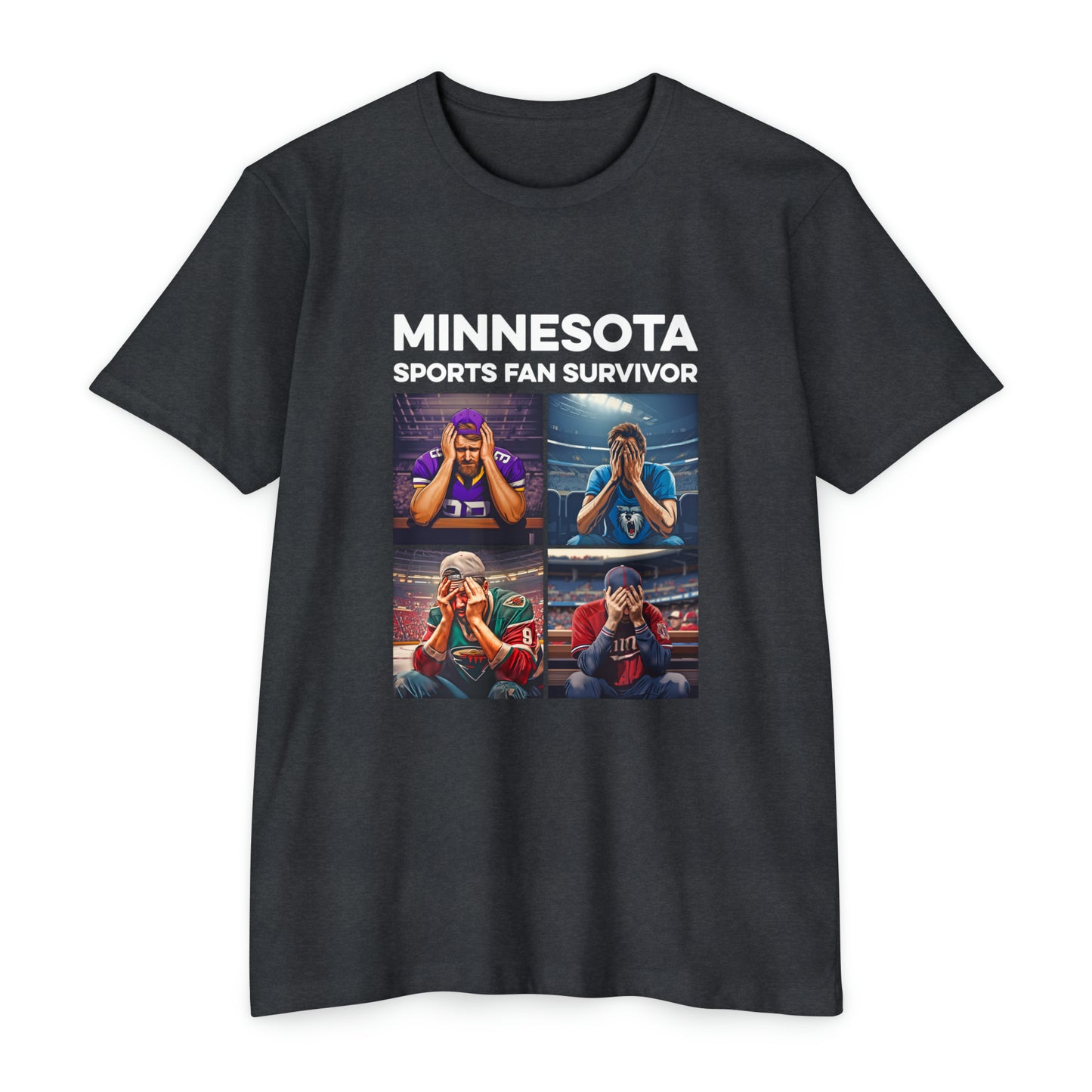 Minnesota Sports Fan Survivor - Unisex T-Shirt - CVC Charcoal / XS - Ope Life