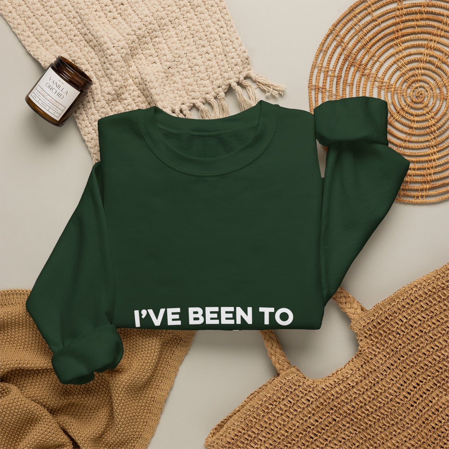 I've Been to Duluth Minnesota crewneck sweatshirt in a dark color - product view 13