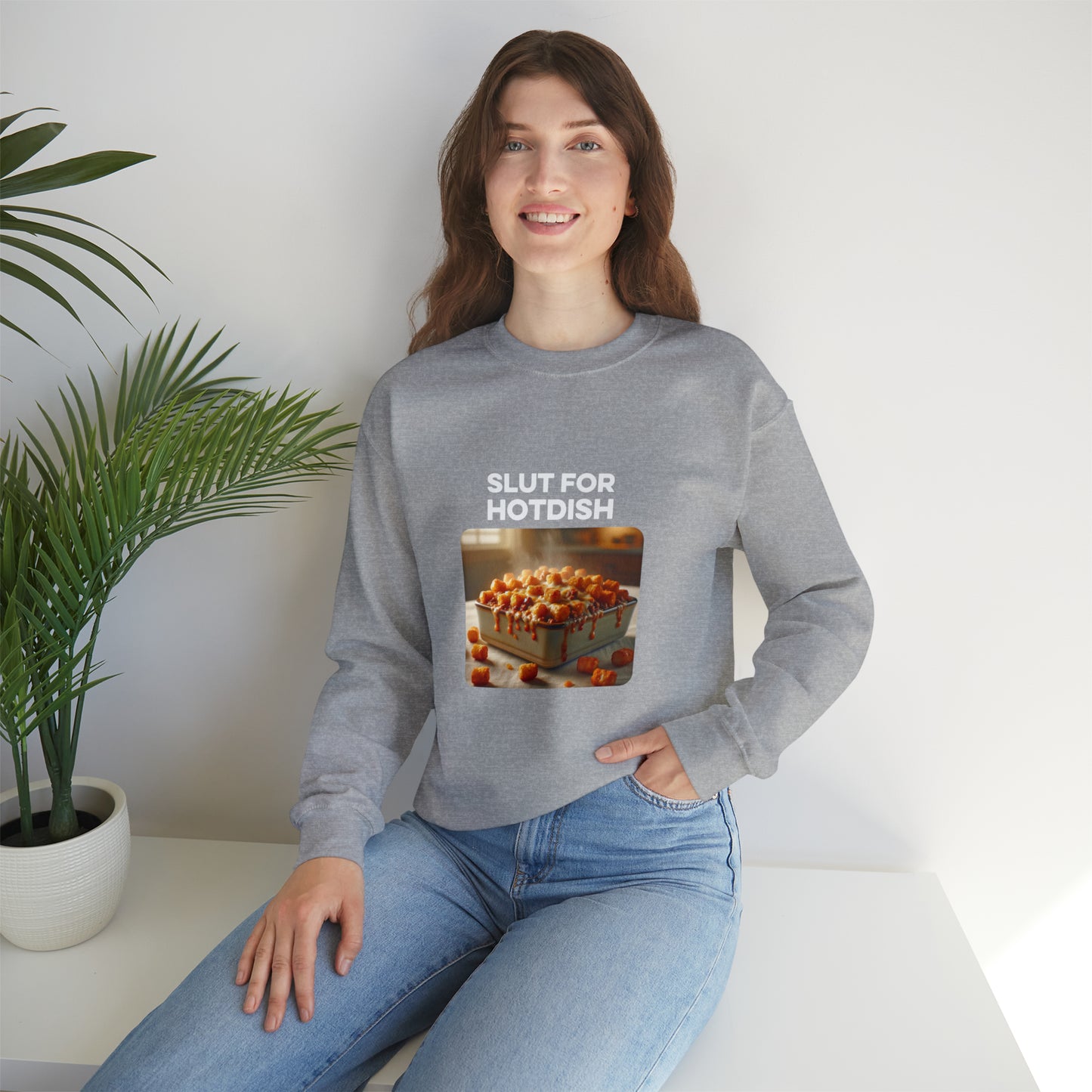 Slut For Hotdish Crewneck Sweatshirt