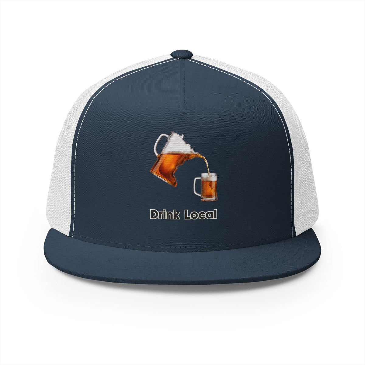 Drink Local Minnesota beer trucker hat with state-shaped pitcher design - product view 2