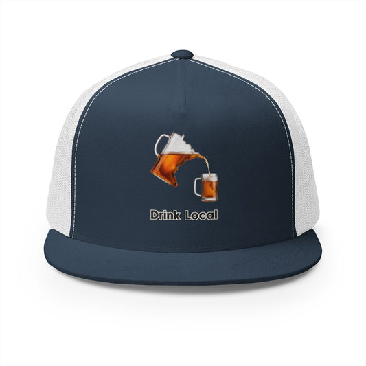 Drink Local Minnesota beer trucker hat with state-shaped pitcher design - product view 2