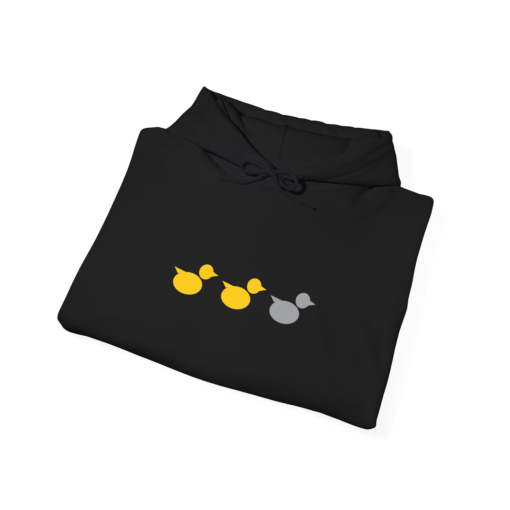 Duck Duck Gray Duck Minnesota hoodie with yellow and gray duck icons
