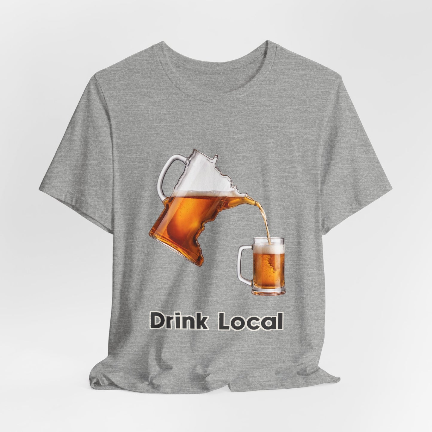 Drink Local Minnesota beer T-shirt with state-shaped pitcher design - product view 10