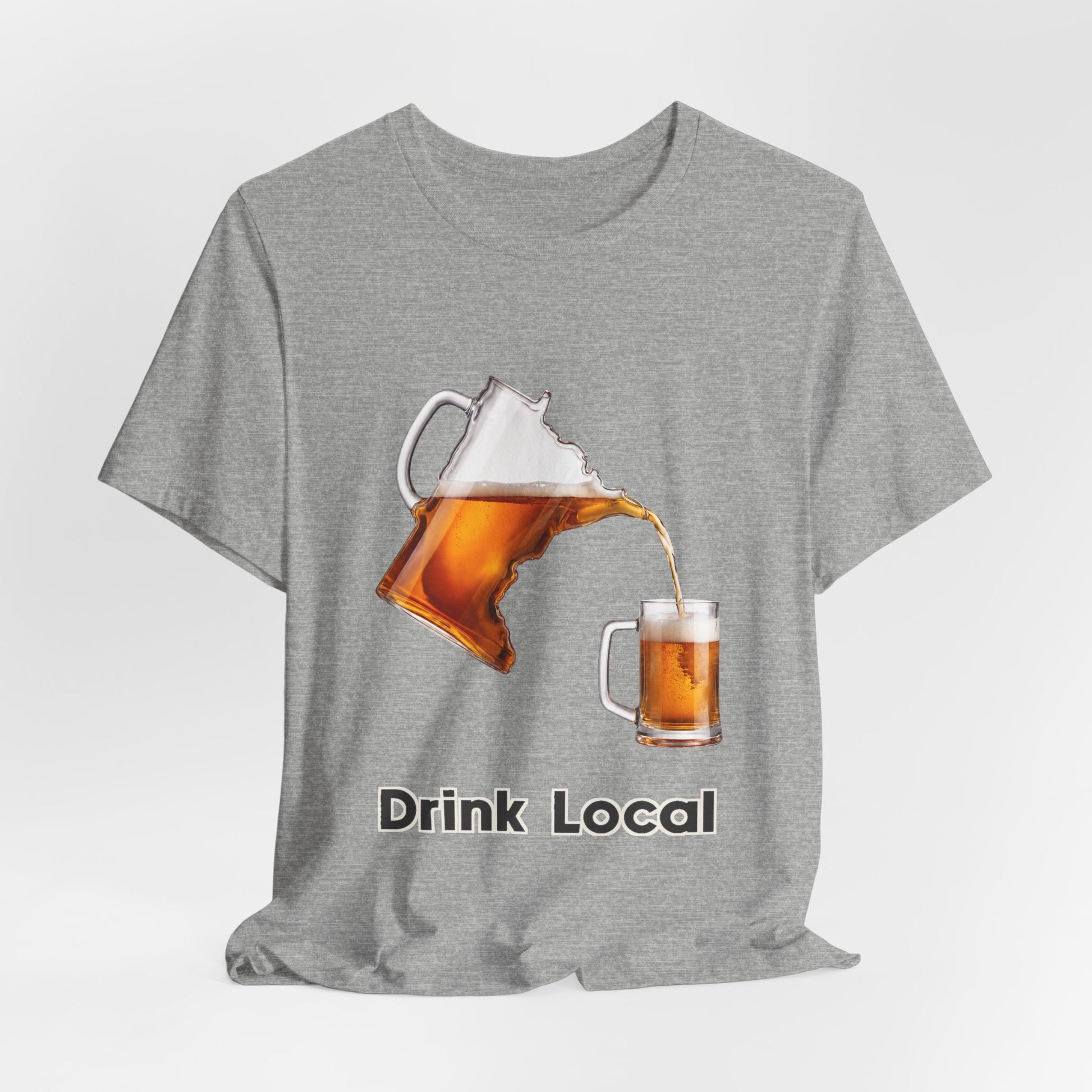 Drink Local Minnesota beer T-shirt with state-shaped pitcher design - product view 10