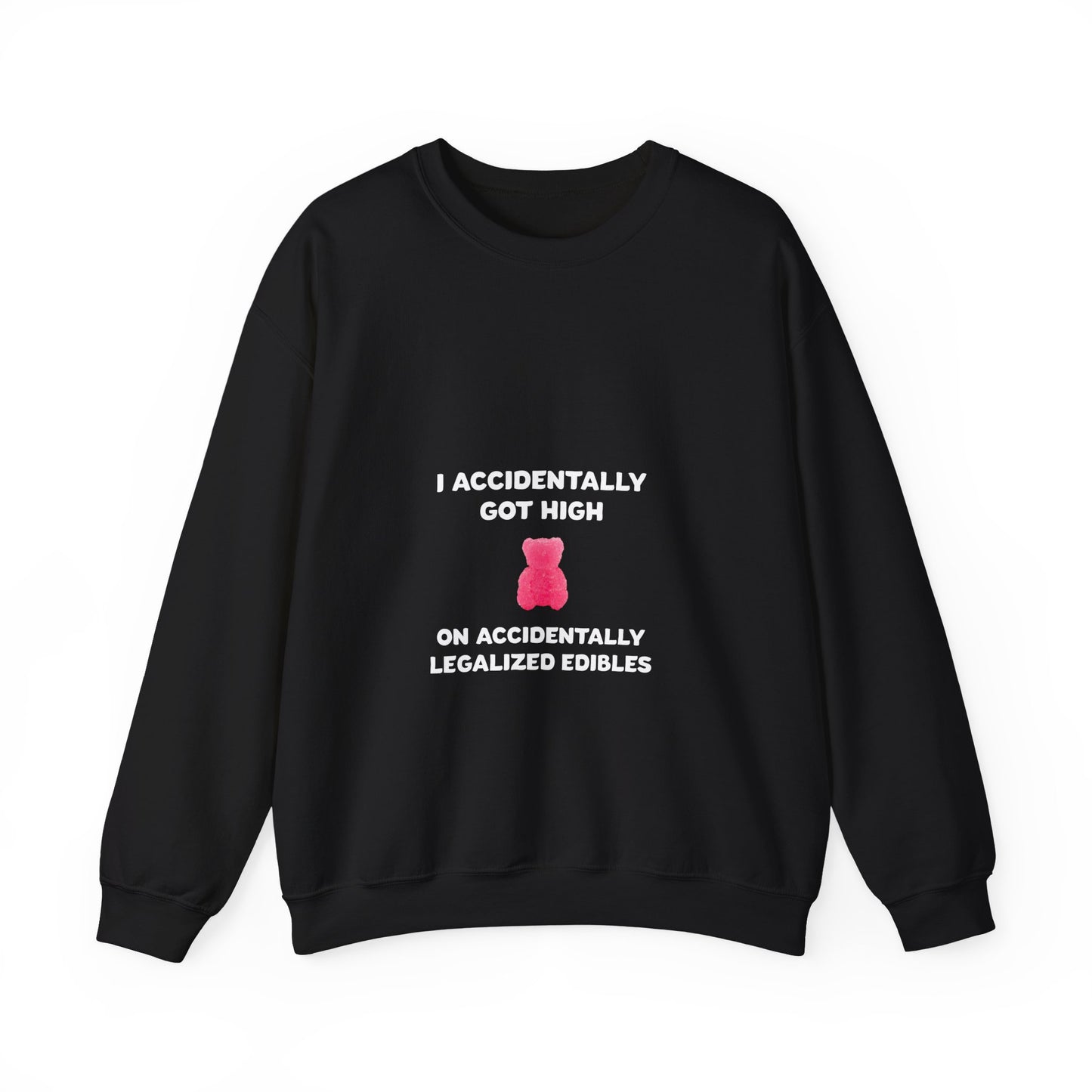 Accidentally legalized edibles Minnesota crewneck with pink gummy bear