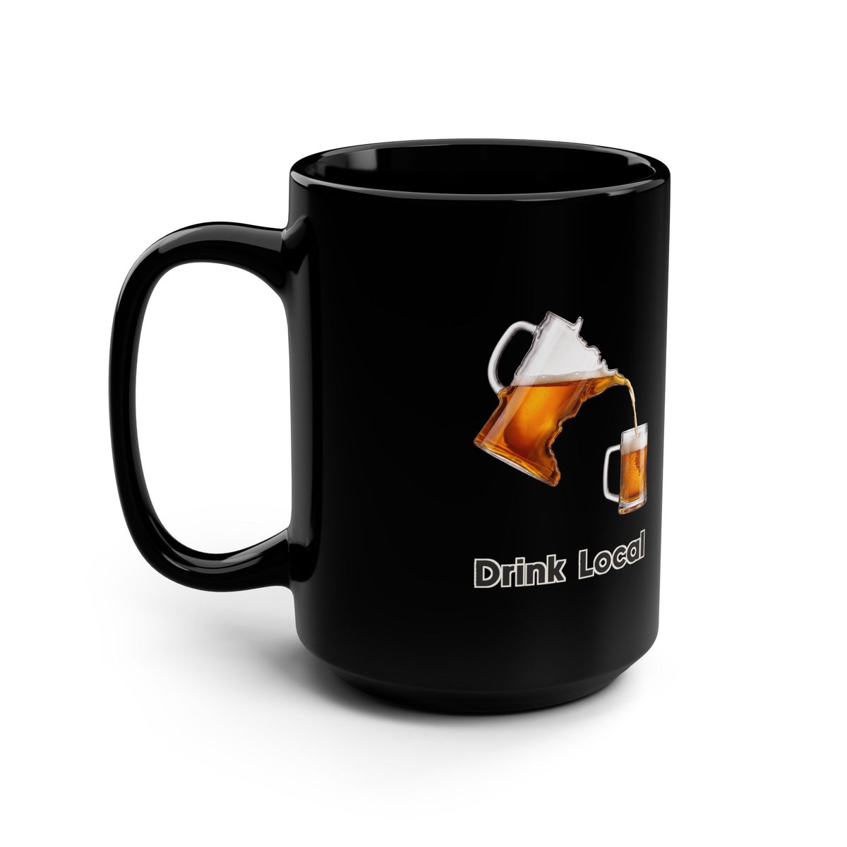 Black Drink Local Minnesota beer mug with state-shaped pitcher design - product view 4