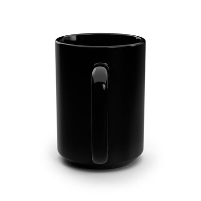 Black accidentally legalized edibles coffee mug with pink gummy bear - product view 3