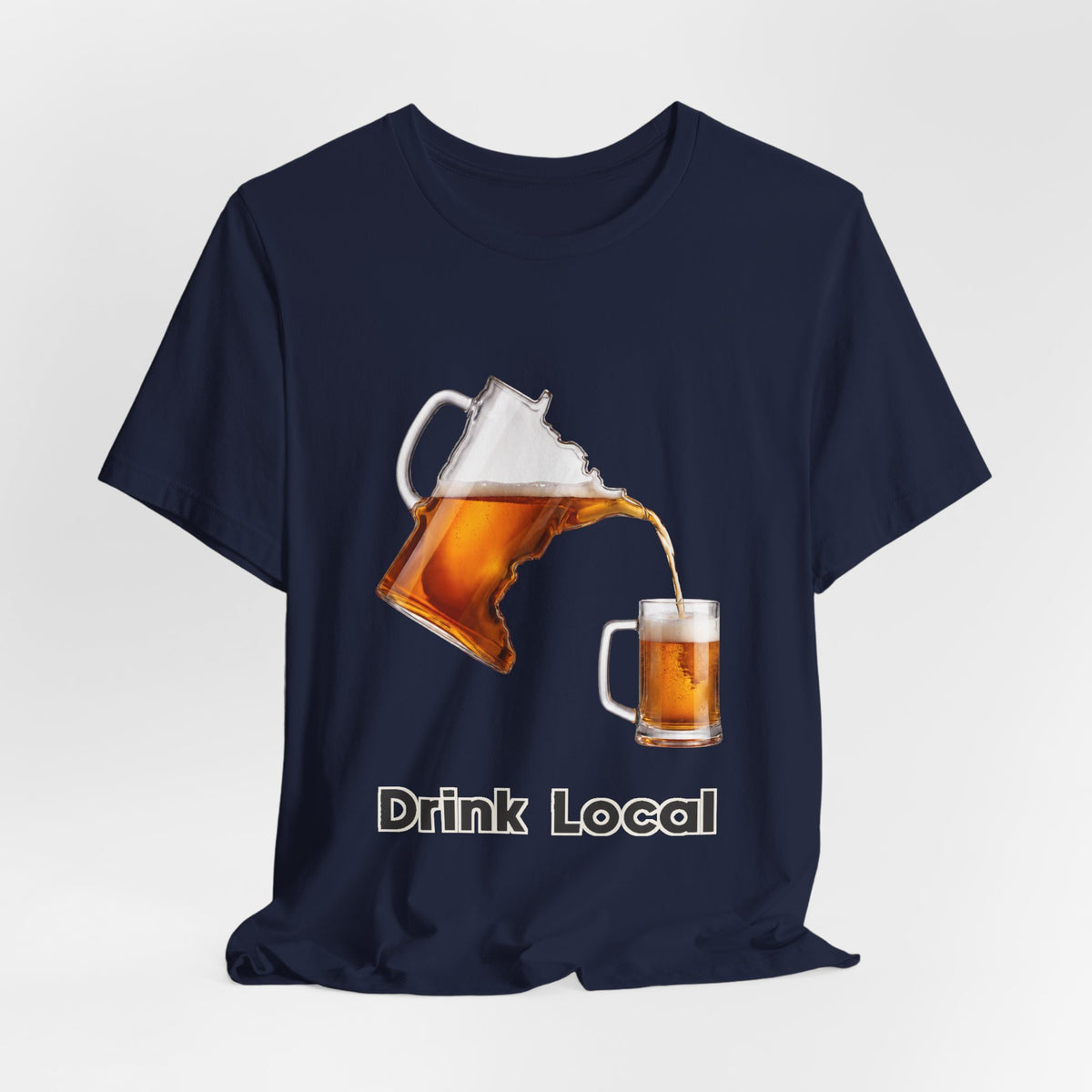 Drink Local Minnesota beer T-shirt with state-shaped pitcher design - product view 16